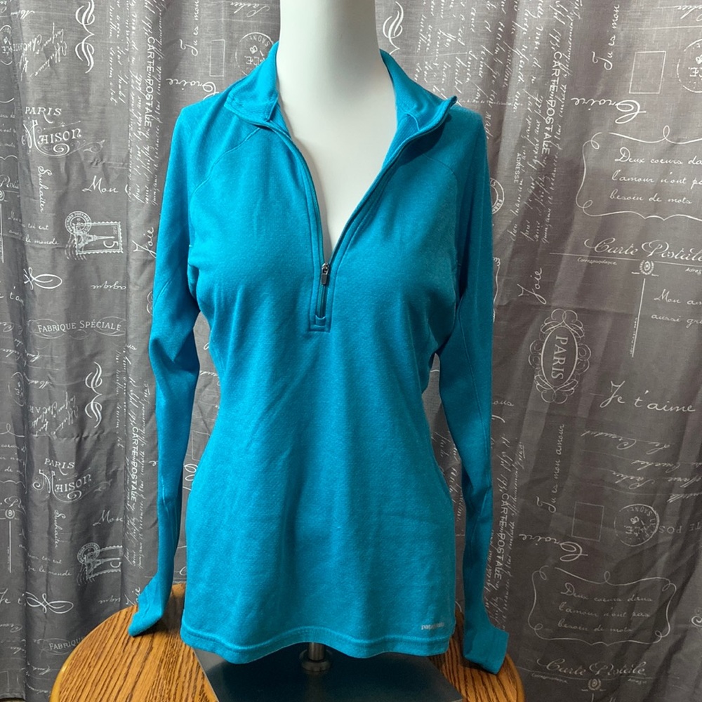 Patagonia Midweight Capilene Baselayer turquiose wmns. 1/4 zip Long Sleeve
